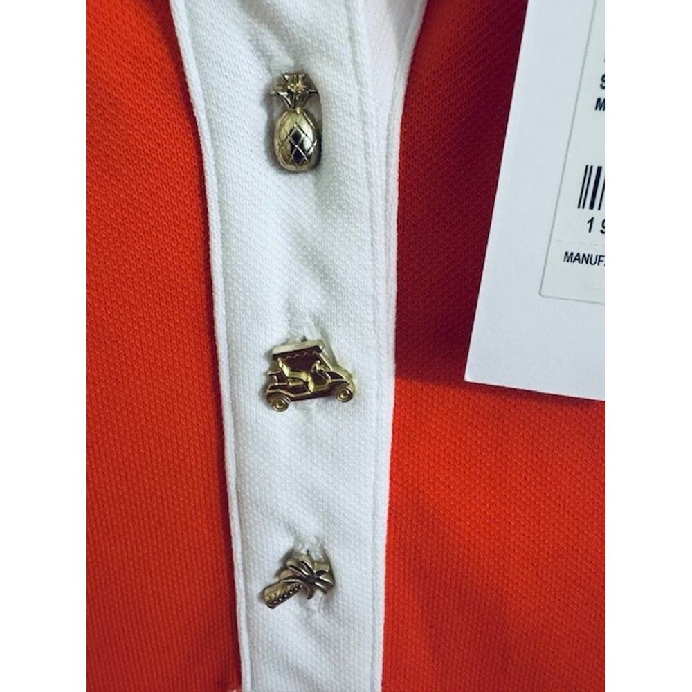 NWT $108 Lilly Pulitzer Imara Polo Mizner Red Large UPF 50+ Novelty Buttons - Picture 4 of 8